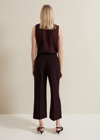 Phase Eight Aubrielle Clean Crepe Culotte Trousers Burgundy Canada | YANCTM-589